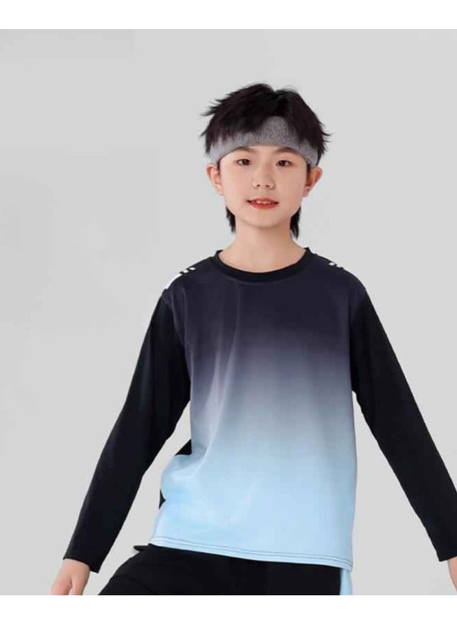 Children's Long Sleeved Long Pants Two-Piece Running Basketball Training Quick Drying Sports Suit  - Image 2