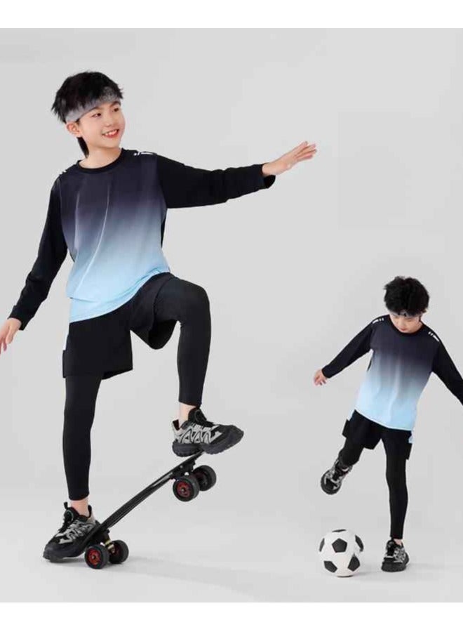 Children's Long Sleeved Long Pants Two-Piece Running Basketball Training Quick Drying Sports Suit  - Image 4