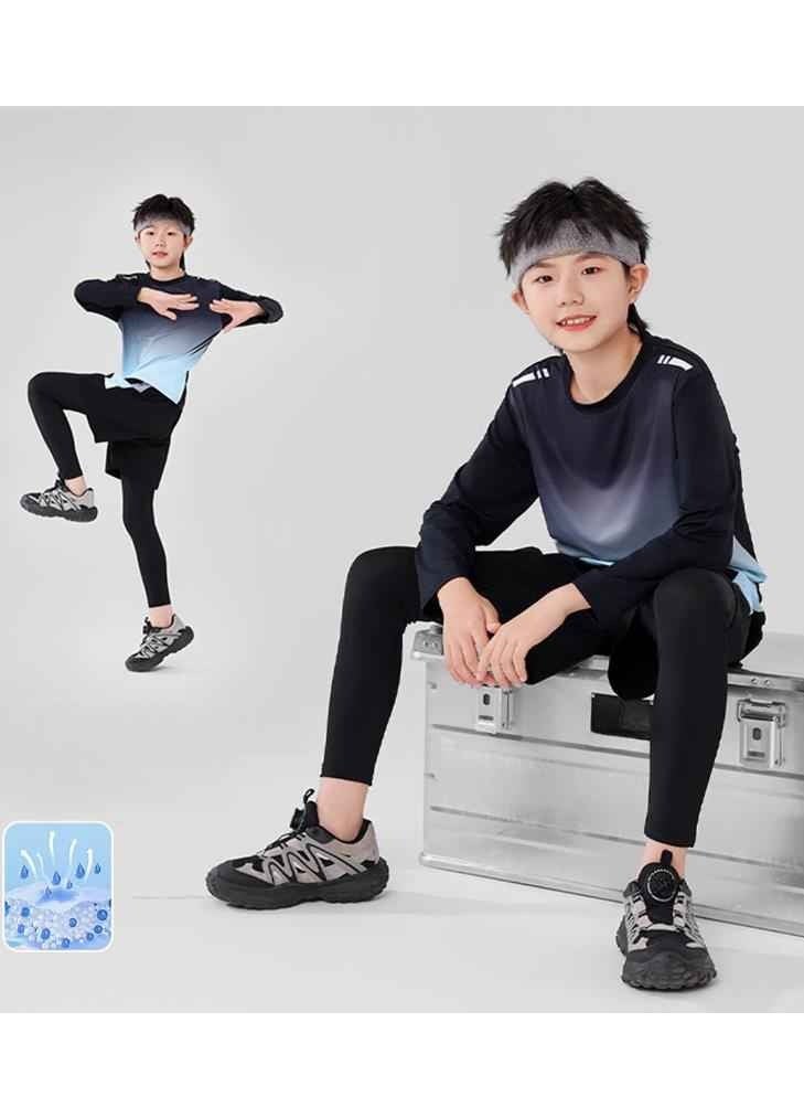 Children's Long Sleeved Long Pants Two-Piece Running Basketball Training Quick Drying Sports Suit  - Image 5