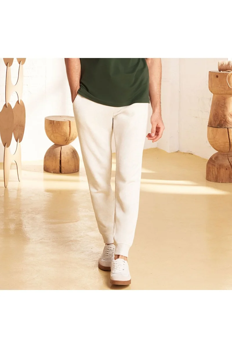 جيوردانو بنطلون رياضي رجالي بخصر مطاطي من نسيج تيري فرنسي - أبيض