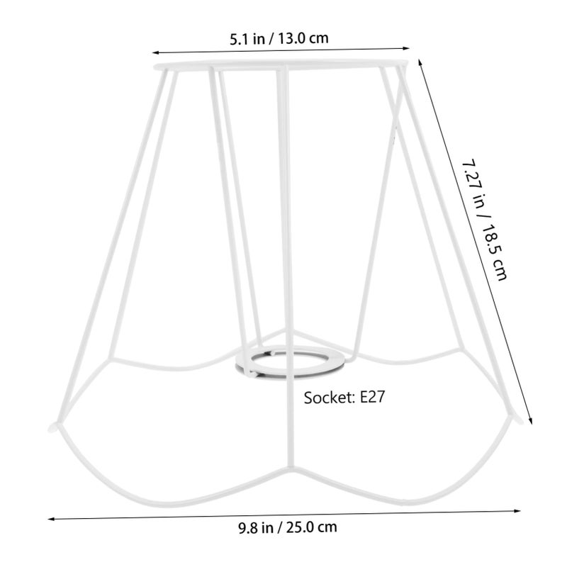 Diy Lampshade Frame Iron Table Lamp Cord Ceiling Light Cover 25X25X18 5CM - Image 3