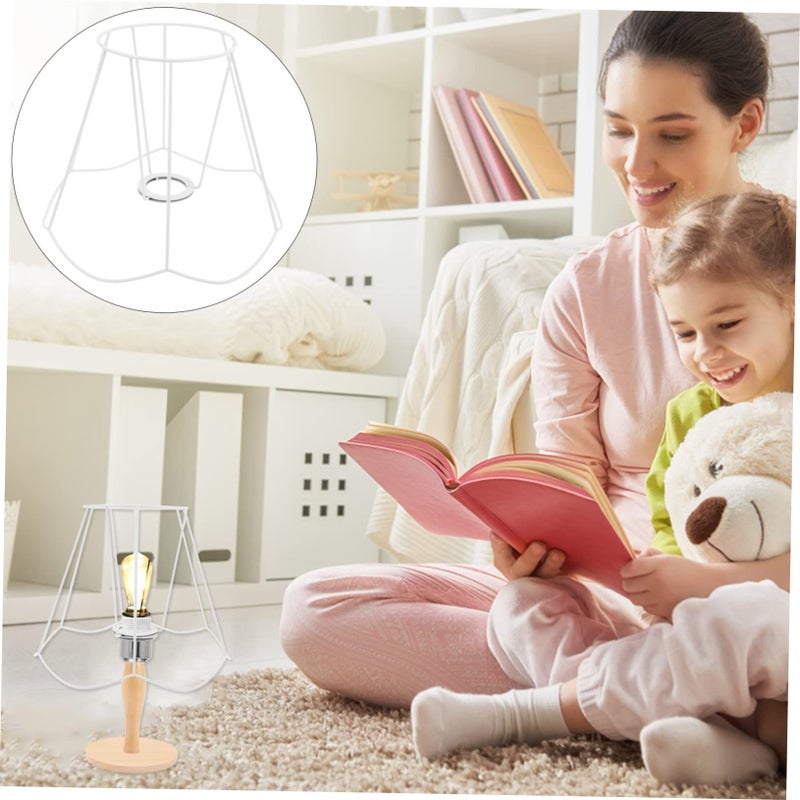 Diy Lampshade Frame Iron Table Lamp Cord Ceiling Light Cover 25X25X18 5CM - Image 4