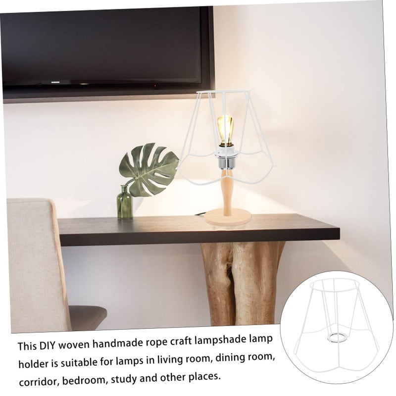 Diy Lampshade Frame Iron Table Lamp Cord Ceiling Light Cover 25X25X18 5CM - Image 5