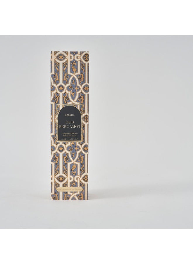 Danube Home Amara Silpa Reed Diffuser Oud Bergamot - 220Ml Elegant Home Fragrance Decor Long-Lasting Aroma Oils For Room & Offices Decorative Home Accessories - 8X8X31.2Cm Glass Bottle - Image 2