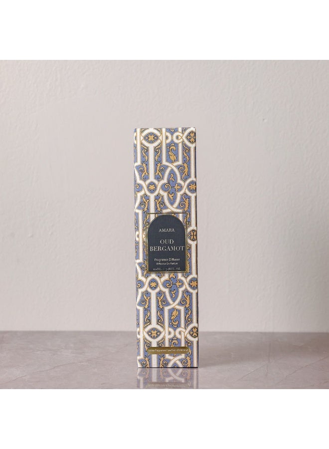 Danube Home Amara Silpa Reed Diffuser Oud Bergamot - 220Ml Elegant Home Fragrance Decor Long-Lasting Aroma Oils For Room & Offices Decorative Home Accessories - 8X8X31.2Cm Glass Bottle - Image 3
