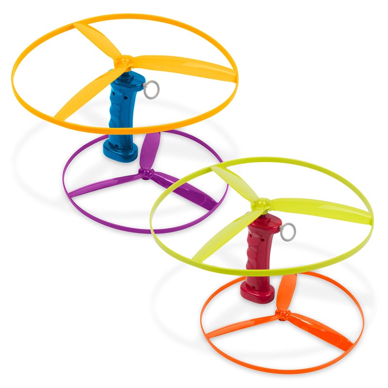 Battat Flying Disc Toy 2 Launchers 4 Discs Helicopter Playset Outdoor Toys for Summer 3 Years Skyrocopter - Image 2