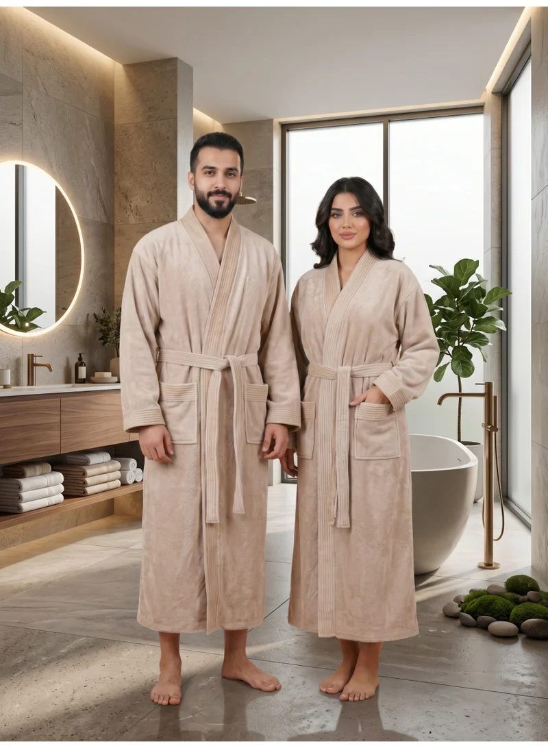 Donetella Bathrobe for Men & Women L Size - Kimono Collar, Highly Absorbent, Quick Dry, Soft Spa Robe with Belt & Pockets - Microfiber 330 GSM, Everyday Use