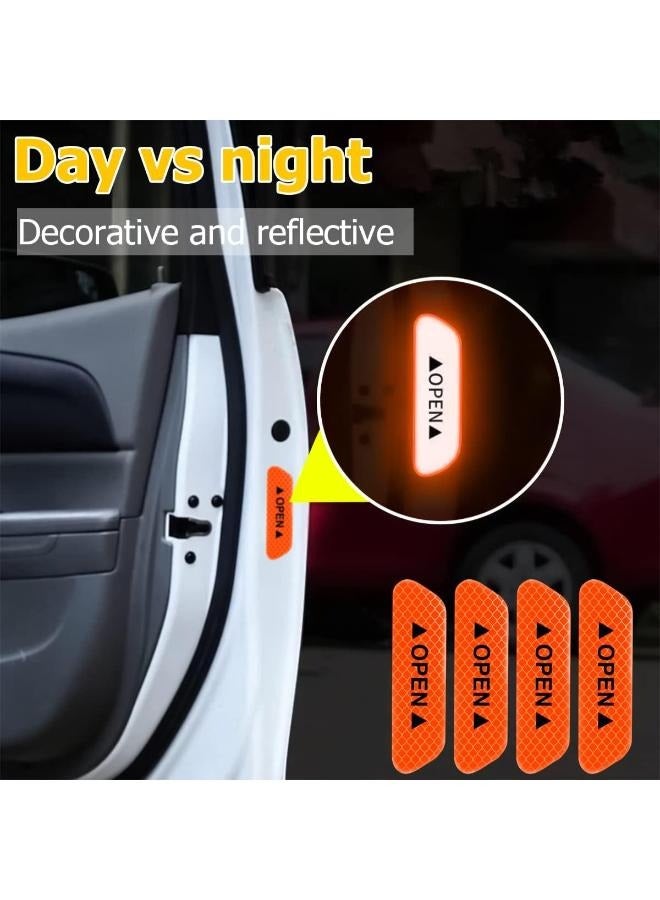 EasyLife 4 Pieces Car Door Open Warning Reflective Stickers, Night Visibility Auto Safety Prompt Decals  - Image 3