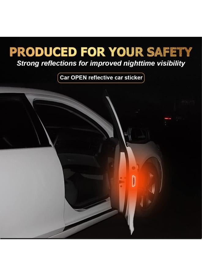 EasyLife 4 Pieces Car Door Open Warning Reflective Stickers, Night Visibility Auto Safety Prompt Decals  - Image 4
