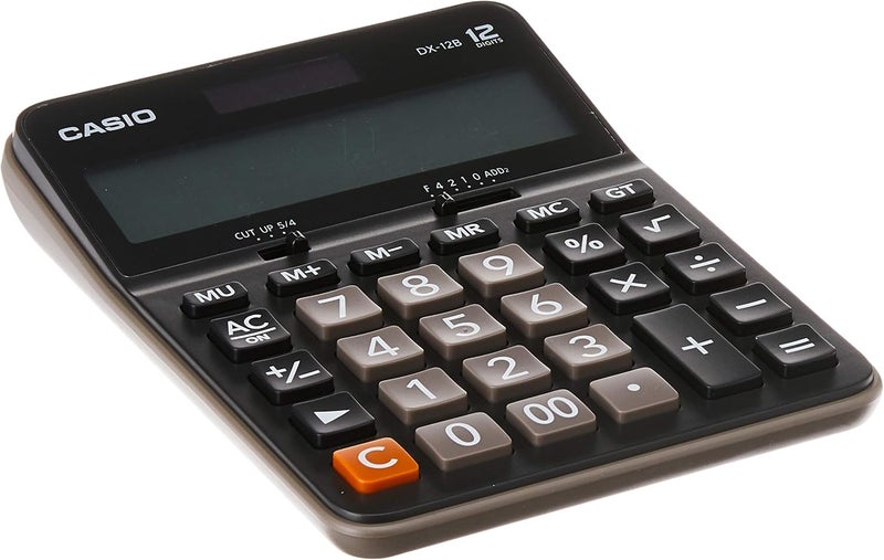 كاسيو Casio DX-12B 12-Digit Desktop Calculator with Large Display, Dual Power, Tax Calculation & Professional Business Functions black - Image 2