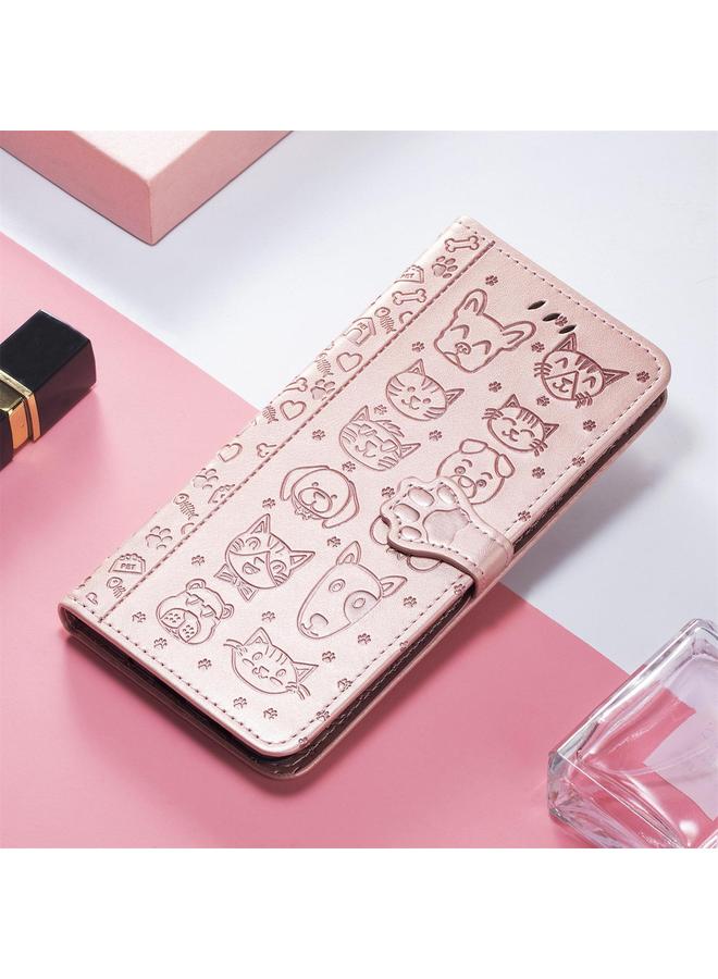 جرين تايجر جراب هاتف Honor 400 Lite مصنوع من الجلد المنقوش بنقشة قطة وكلب - Image 5