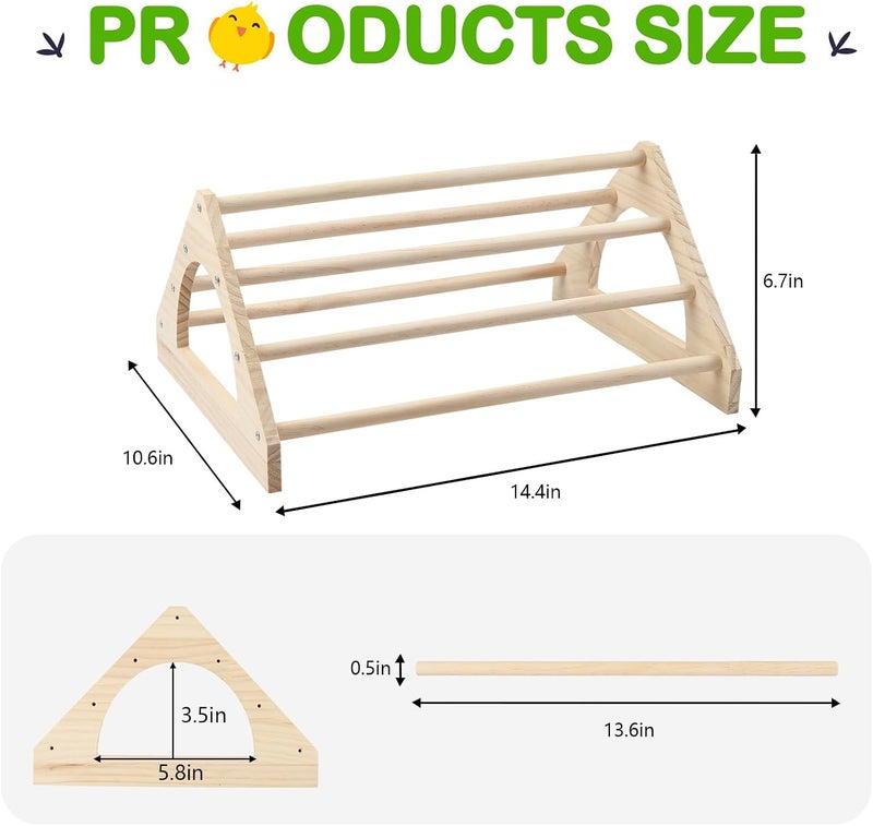 Esmorah Large Wood Pine Chick Perch, Wooden Perch Toys Baby Toys for Coop and Brooder, Strong Chicken Jungle Gym Roosting Bar - Image 2