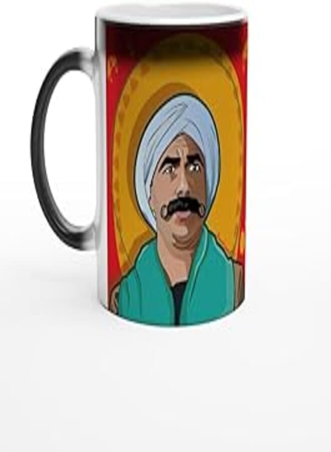Creative Printed Mug With Special Design -الكبير (white mug) 