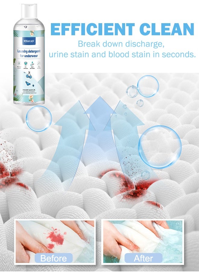 WILLIAM WEIR - 300ml Underwear Detergent Laundry Liquid Lingerie Panty Cleaner Stain Remover Remove Blood Dirt and Bad Smell - Image 1