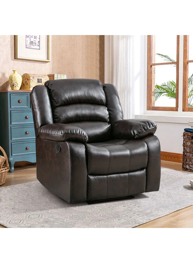 هاوزيت كرسي استرخاء بثلاث حركات، جلد بني داكن، عرض 90×طول 80×ارتفاع 100 سم 