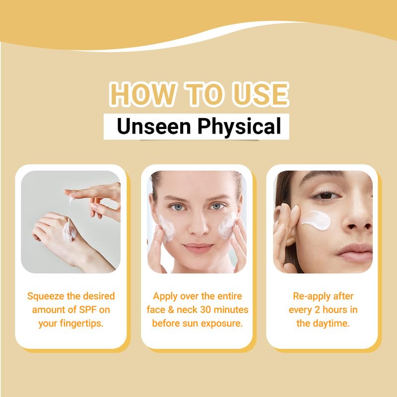 AVEIL Unseen Physical Sunscreen SPF 50 PA   50ml  UVA UVB  Blue Light Protection  No White Cast  Water  Sweat Resistant  Hydrating Sunscreen  Prevents Fine Lines  Wrinkles  Pack of 1 - Image 4