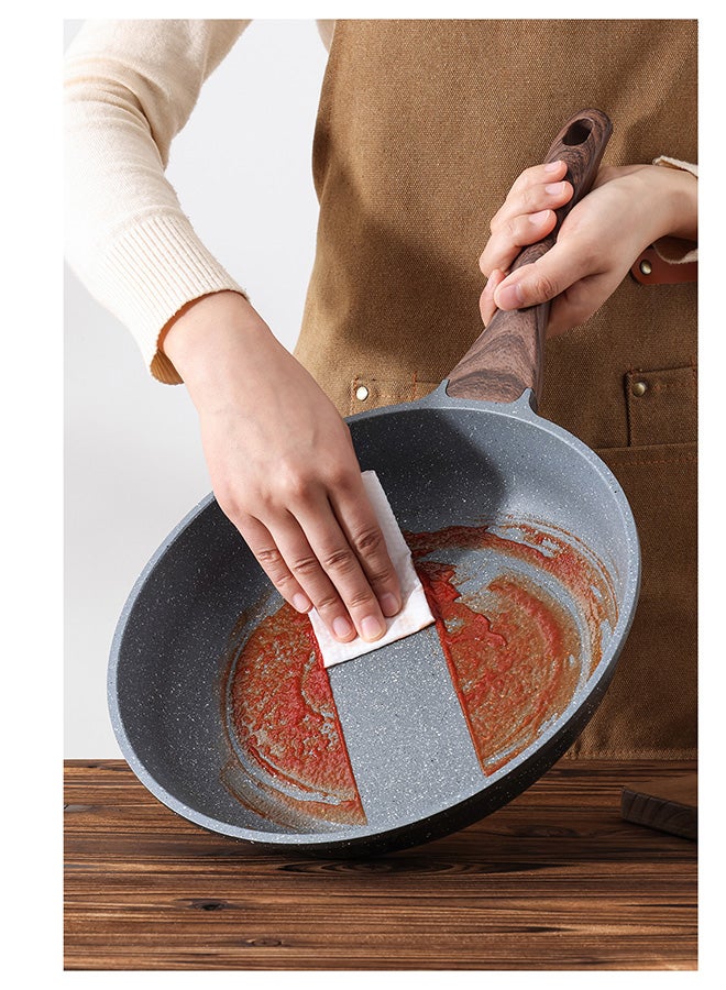 Sensarte 2 Piece Swiss Granite Skillet Set, 26 and 30 CM, Non-stick, Oven Safe & Dishwasher Safe, Induction Compatible, PFOA PFOS Free - Dark Grey - Image 4