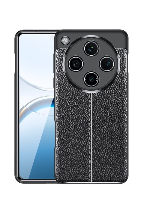 Oppo Find X8 - Carbon Fiber Litchi Pattern Case Cover , Ultra-thin, stylish, and shockproof protection with anti-slip grip in black.