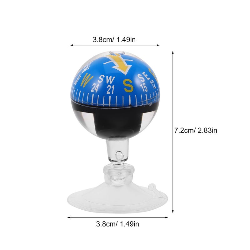 Automotive Dashboard Compass Ball with Plastic Suction Cup for Car Boat and Outdoor Use - Image 3
