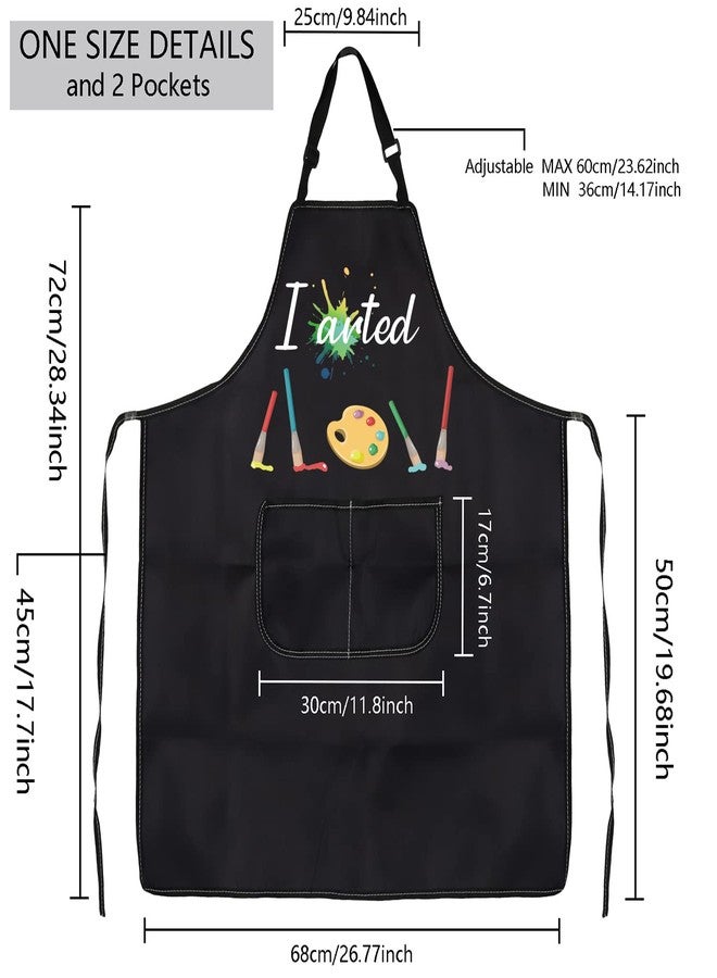 MBMSO Painting Apron - Artist & Arted Apron - Funny Painter Gifts - Black - Image 2
