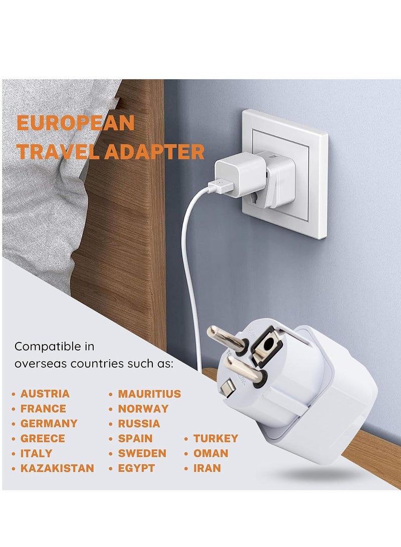 Universal Plug Adapter EU 2 pin  to pin  Universal Plug Adapter for All Countries (3 Pack) AC 110V to 230V 3 Pin Germany France Europe Plug Converter - Image 2