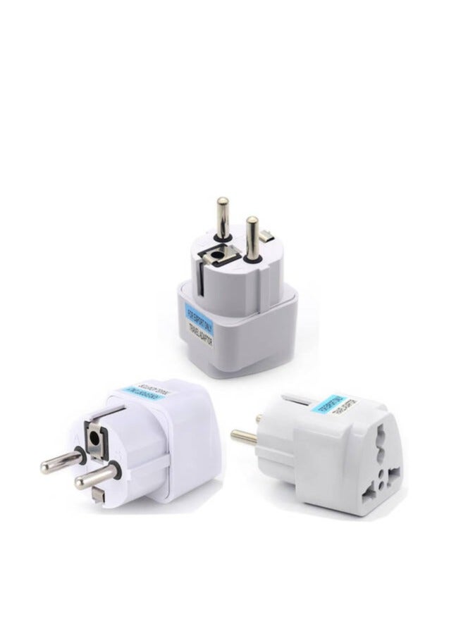 Universal Plug Adapter EU 2 pin  to pin  Universal Plug Adapter for All Countries (3 Pack) AC 110V to 230V 3 Pin Germany France Europe Plug Converter - Image 3