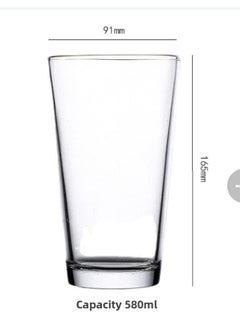 Generic American Pint Cup Fine Brewed Beer Cup Glass Water Cup Flat Light Cup V-shaped Cup Gift Printable LOGO-Color:580ml-Capacity:Transparent  - Image 1