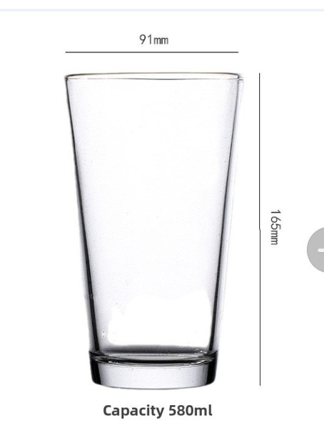American Pint Cup Fine Brewed Beer Cup Glass Water Cup Flat Light Cup V-shaped Cup Gift Printable LOGO-Color:580ml-Capacity:Transparent - Image 1