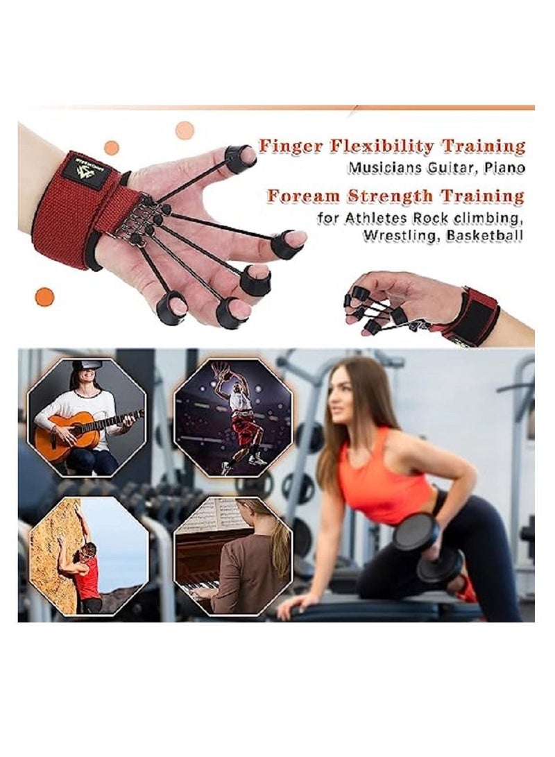 Generic Finger Exerciser Finger Stretcher Finger Resistance Band Guitar Strength Trainer Reverse Grip Strengthener Climbing Exercise Equipment Finger Extensor Strengthener for Wrist Hand  - Image 2