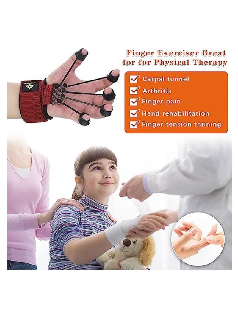 Generic Finger Exerciser Finger Stretcher Finger Resistance Band Guitar Strength Trainer Reverse Grip Strengthener Climbing Exercise Equipment Finger Extensor Strengthener for Wrist Hand  - Image 4