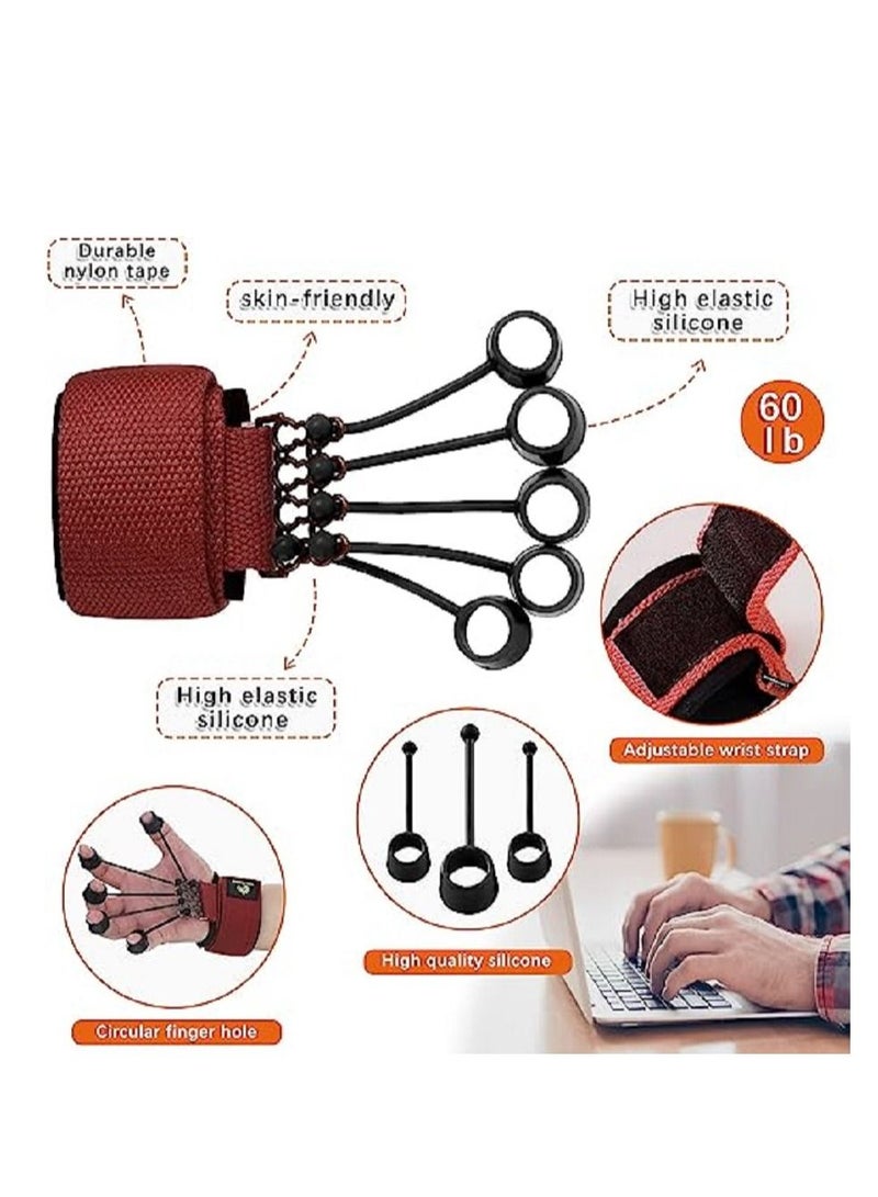 Generic Finger Exerciser Finger Stretcher Finger Resistance Band Guitar Strength Trainer Reverse Grip Strengthener Climbing Exercise Equipment Finger Extensor Strengthener for Wrist Hand  - Image 3