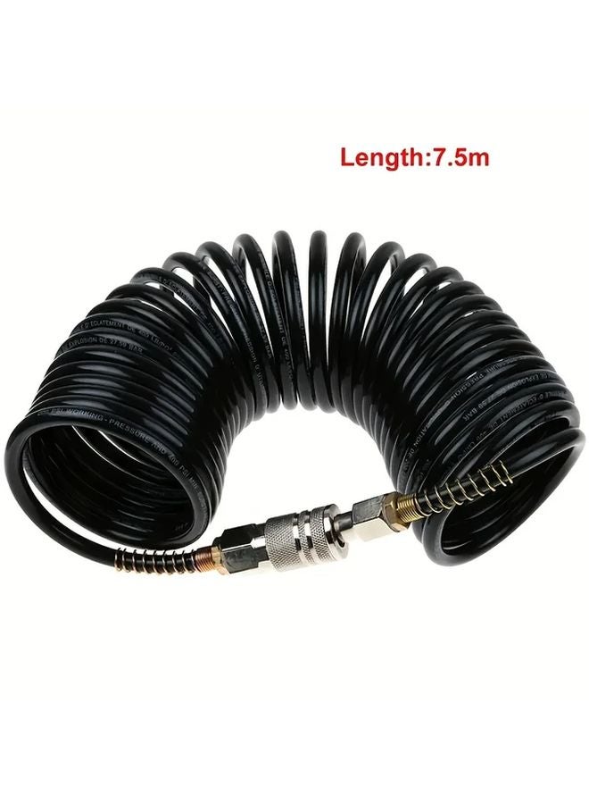 295 Inch Black PE Pneumatic Air Hose with G1 4 Golden Metal Quick Coupler - Image 1