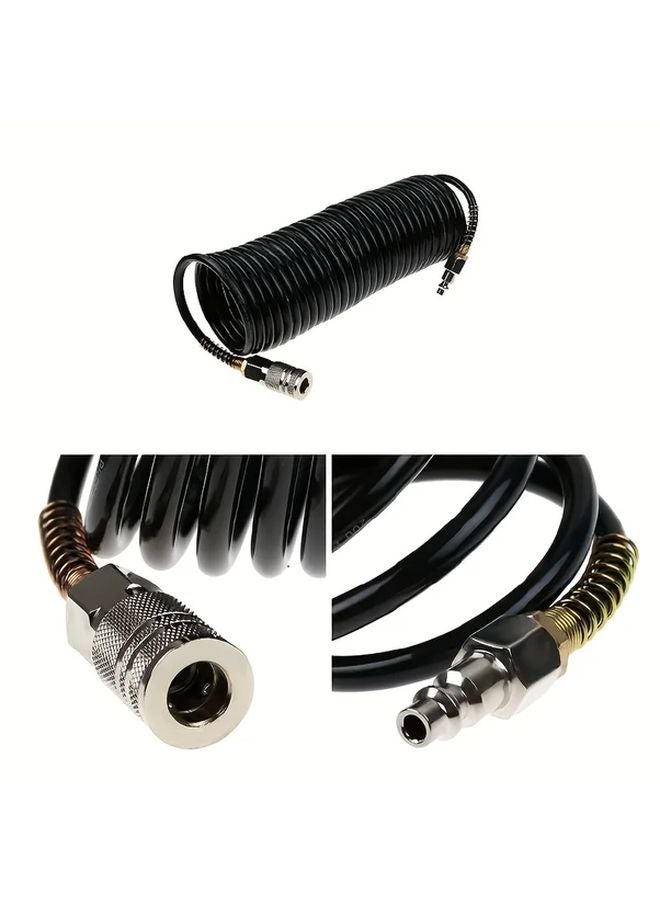 295 Inch Black PE Pneumatic Air Hose with G1 4 Golden Metal Quick Coupler - Image 4