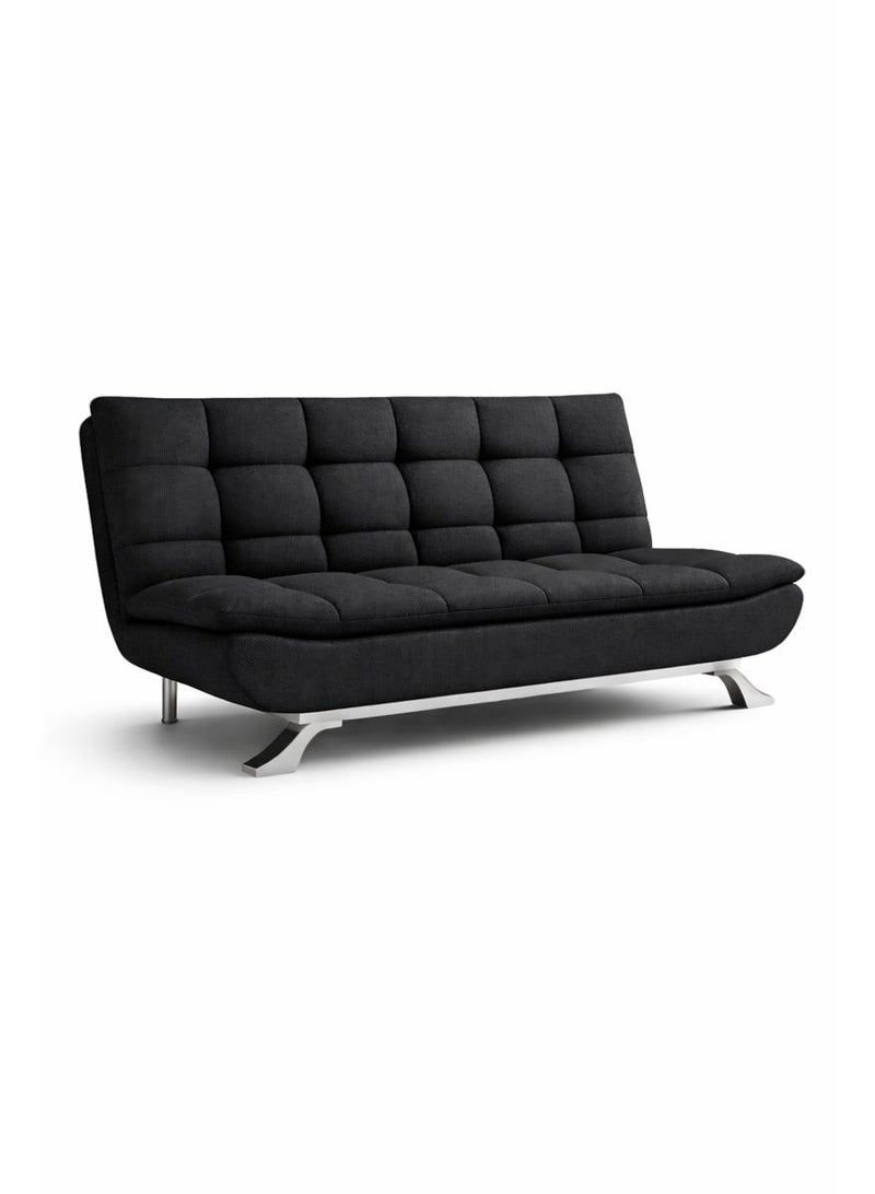 Harmony Home Leather Fabric Sofa  Bed – Modern Folding Convertible Sofa Bed with Pillow, Compact Space-Saving Design for Living Room, Apartment, Dorm & Office - Black - Image 5