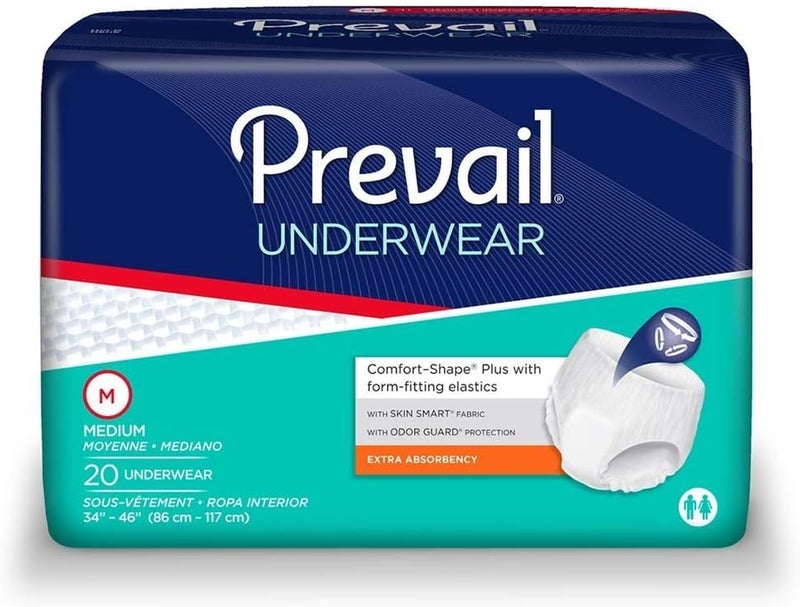 Prevail Prevail Extra Adult Underwear Diaper, Medium, Moderate Absorbency, PV-512 - Pack of 20 
