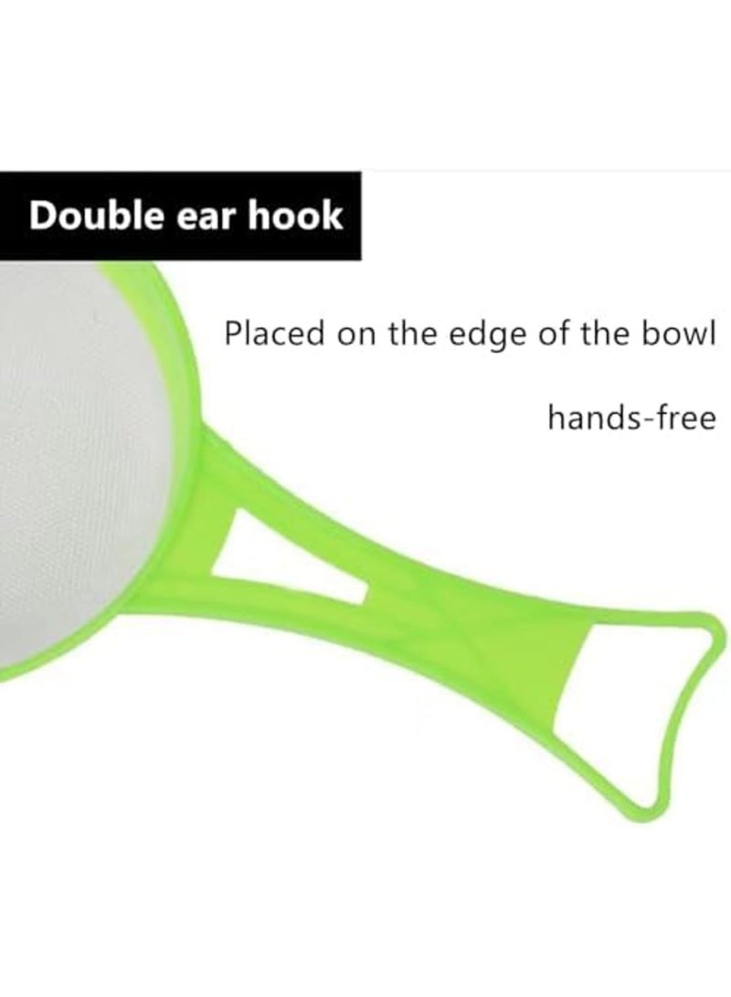 SYOSI 4 Pcs Flour Sifter for Baking, Manual Mesh Strainer with Long Handle, Multifunctional Scoop for Sifting Flour, Powdered Sugar, and Cocoa, Ideal for Baking, Cooking, and Juice Filtering (Random Colors) - Image 3