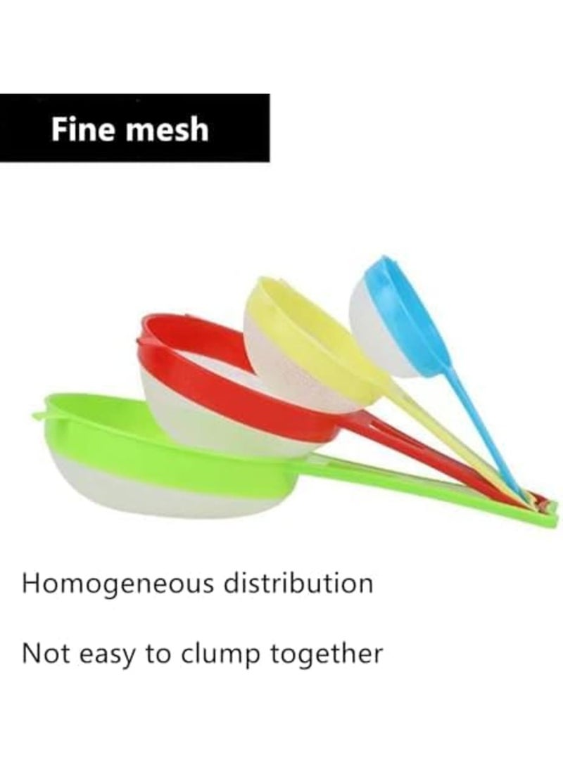 SYOSI 4 Pcs Flour Sifter for Baking, Manual Mesh Strainer with Long Handle, Multifunctional Scoop for Sifting Flour, Powdered Sugar, and Cocoa, Ideal for Baking, Cooking, and Juice Filtering (Random Colors) - Image 5