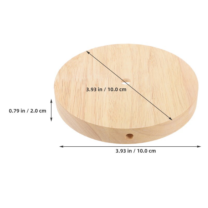 2pcs Desk Lamp Base Replacement Table Base Round Table Lamp Base DIY Wood Lamp Base - Image 2