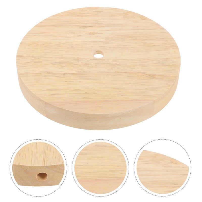 2pcs Desk Lamp Base Replacement Table Base Round Table Lamp Base DIY Wood Lamp Base - Image 3