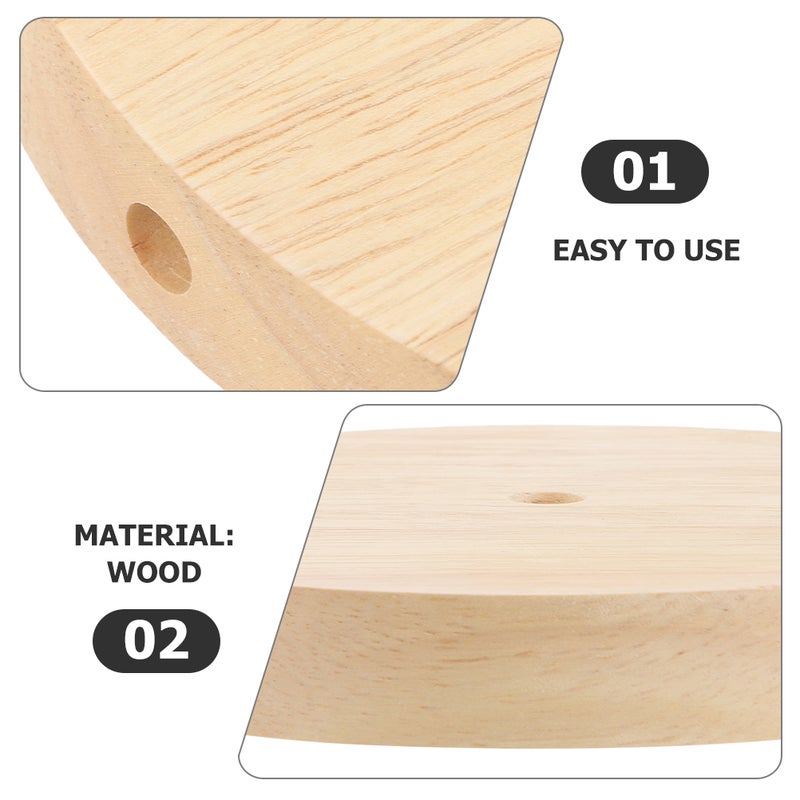 2pcs Desk Lamp Base Replacement Table Base Round Table Lamp Base DIY Wood Lamp Base - Image 5