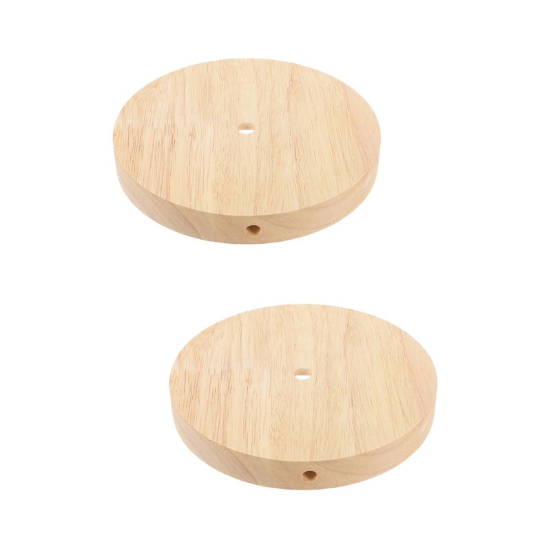 2pcs Desk Lamp Base Replacement Table Base Round Table Lamp Base DIY Wood Lamp Base - Image 1