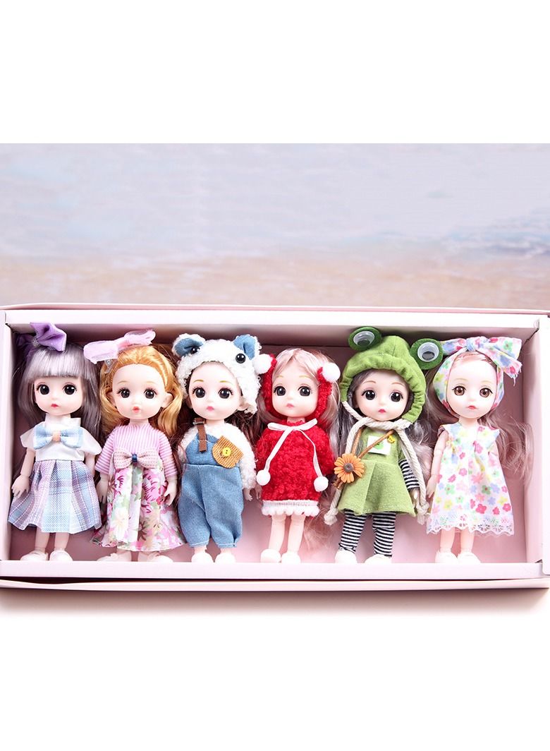 xppier 6 pcs Mini Dolls Fashion Toddler Princess Collection Girls Gift Set, Cute Dolls, Toys for girls - Image 1