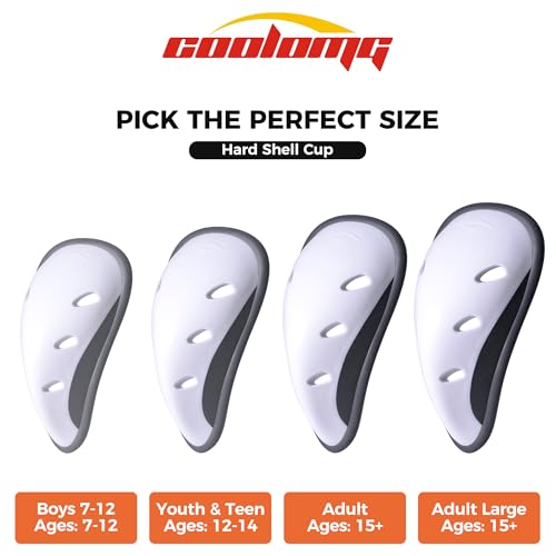 COOLOMG Athletic Flexible Cup Youth Boys Hard Cup for Baseball Football Lacrosse Hockey MMA Boxing White_Hard - Image 4