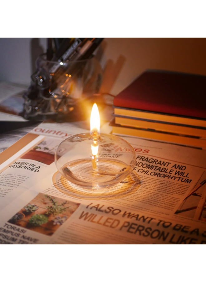GXFCCYXT Refillable Liquid Petite Oil lamp - Sturdy Borosillicate Glass Oil Candle (Oval) - Image 4