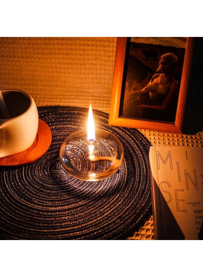 GXFCCYXT Refillable Liquid Petite Oil lamp - Sturdy Borosillicate Glass Oil Candle (Oval) - Image 3