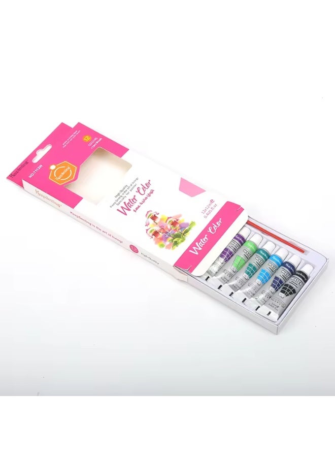 Keep Smiling HS-7112W Premium Water Color Paint Set With 12 Tubes Multicolour 12x12ml With Brush - Image 3