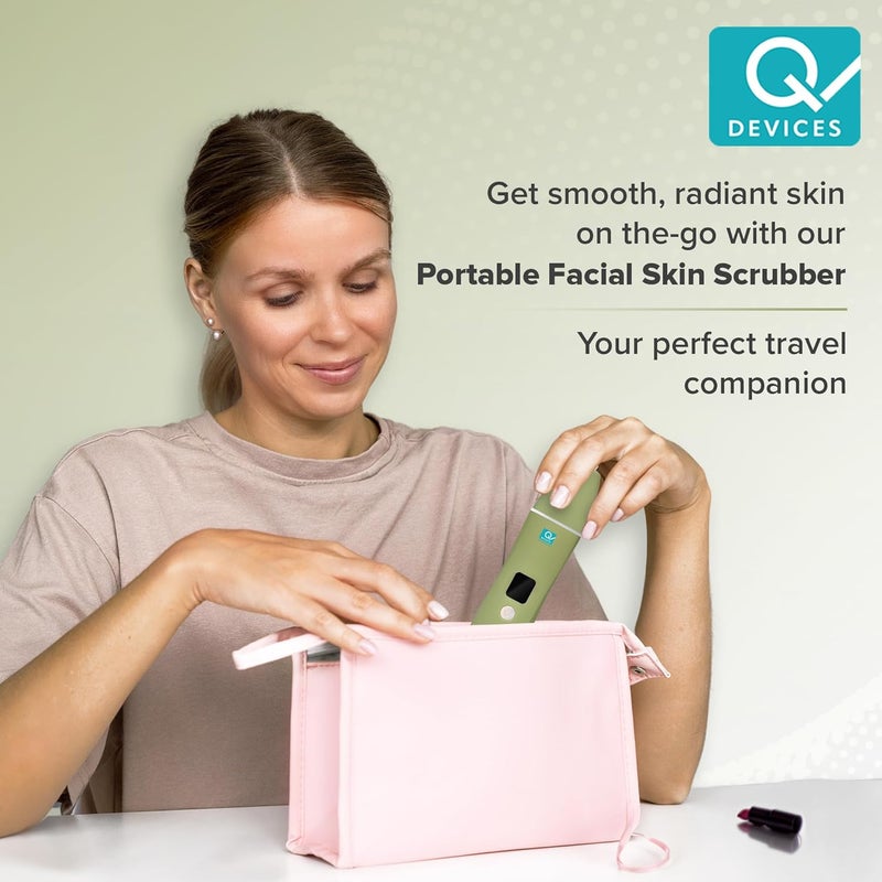 Q DEVICES Ultrasonic Facial Skin Scrubber 4 Modes Blackhead Remover Facial Pores Cleaner Stainless Steel Spatula Extractor Tip Silicone Covers Rechargeable - Image 5