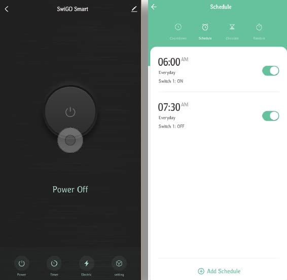 SwiGO Smart IoT Timer Switch App Based with Dry Run Protection for Water Pump 15 30 45 60 Mins up to 2HP Water Heaters Comp Timer Switch Lighting use Measure kWh and Protect from OverLoad Voltage - Image 2