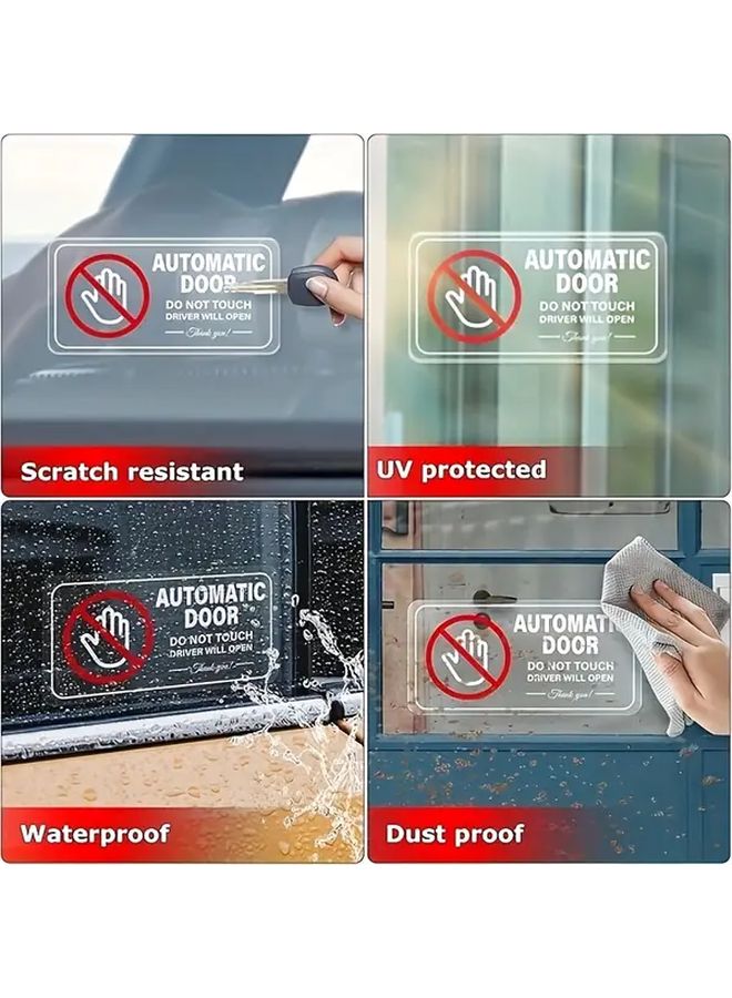 10 Pack 4x2 Inch Automatic Door Warning Vinyl Decals for Vehicles Not Touch Driver Will Open - Image 3