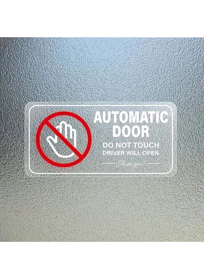 10 Pack 4x2 Inch Automatic Door Warning Vinyl Decals for Vehicles Not Touch Driver Will Open - Image 1